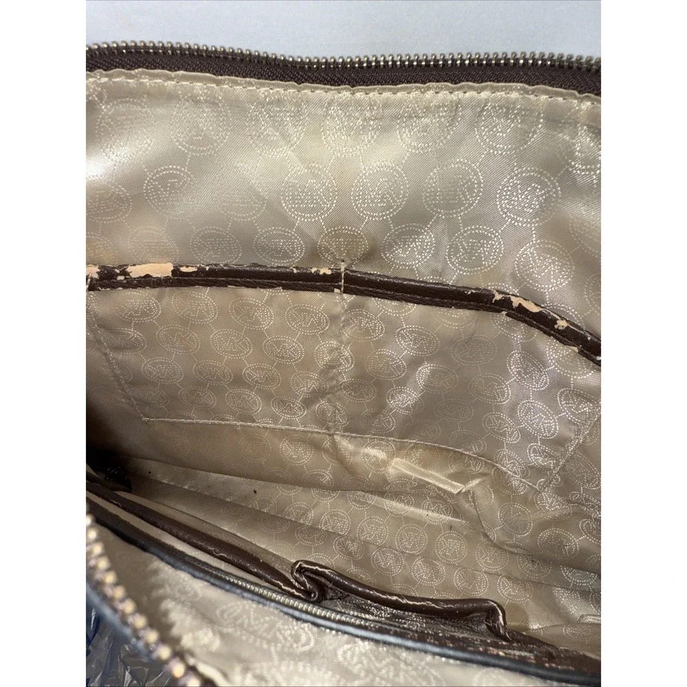 MICHAEL KORS DK CHOCOLATE SLIM SATCHEL PURSE excellent‎ condition